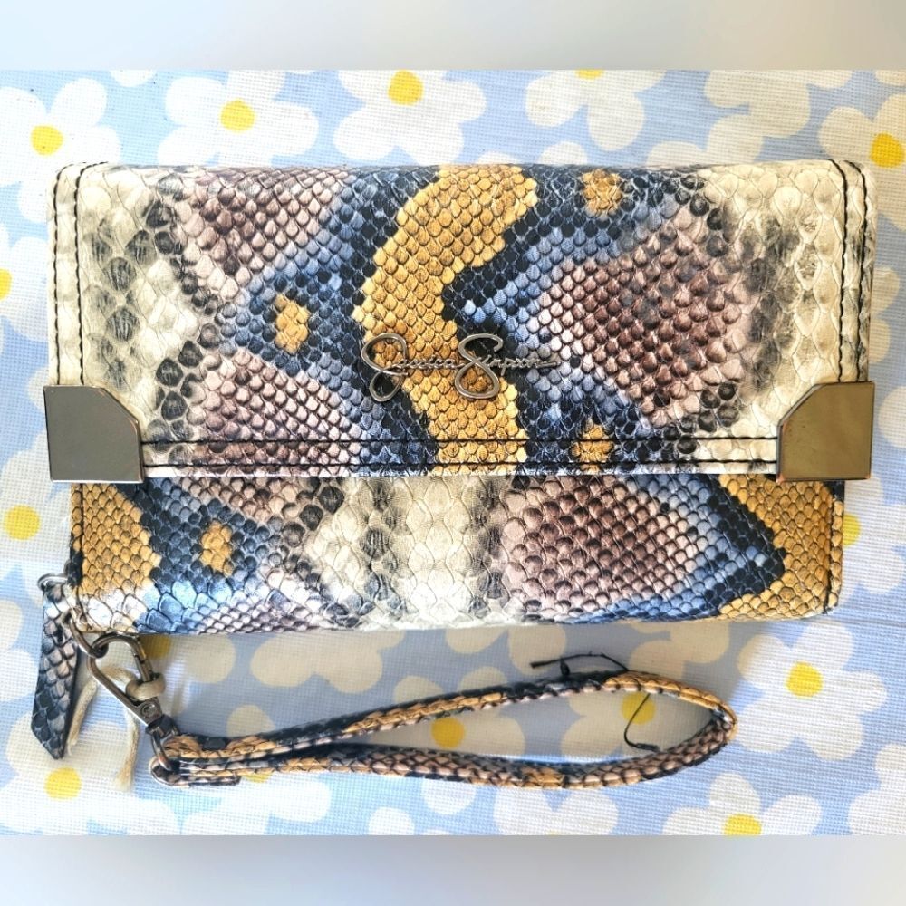 Jessica Simpson Faux Snakeskin Wallet